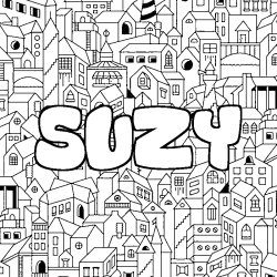 Coloración del nombre SUZY - decorado ciudad