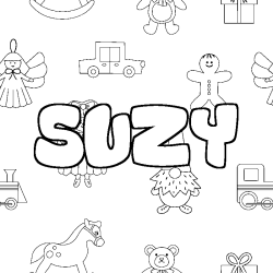 Coloración del nombre SUZY - decorado juguetes