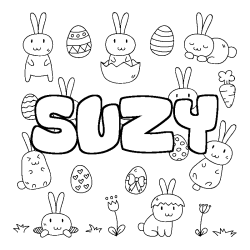 Coloración del nombre SUZY - decorado Pascua