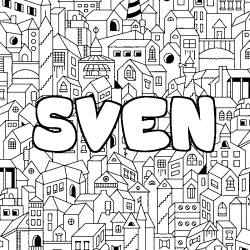 Coloración del nombre SVEN - decorado ciudad