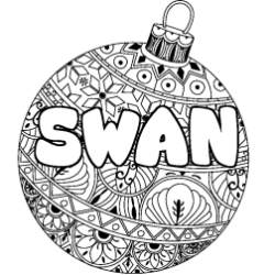 Coloración del nombre SWAN - decorado bola de Navidad