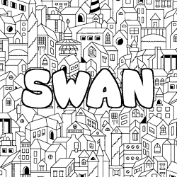 Coloración del nombre SWAN - decorado ciudad