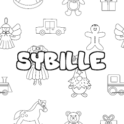 Coloración del nombre SYBILLE - decorado juguetes