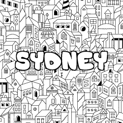 Coloración del nombre SYDNEY - decorado ciudad