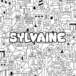 Coloración del nombre SYLVAINE - decorado ciudad