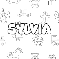 Coloración del nombre SYLVIA - decorado juguetes