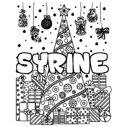 Coloración del nombre SYRINE - decorado árbol de Navidad y regalos