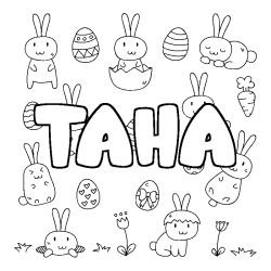 Dibujo para colorear TAHA - decorado Pascua