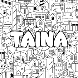 Coloración del nombre TAINA - decorado ciudad