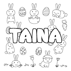 Coloración del nombre TAINA - decorado Pascua