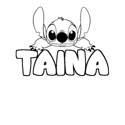 Coloración del nombre TAINA - decorado Stitch