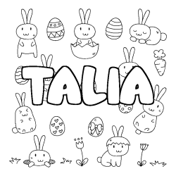 Coloración del nombre TALIA - decorado Pascua