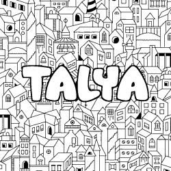 Coloración del nombre TALYA - decorado ciudad