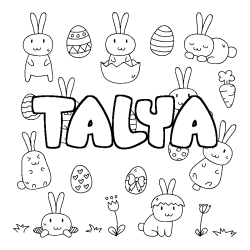 Coloración del nombre TALYA - decorado Pascua