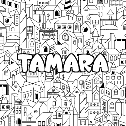 Coloración del nombre TAMARA - decorado ciudad