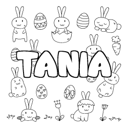 Coloración del nombre TANIA - decorado Pascua