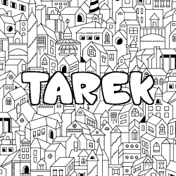 Dibujo para colorear TAREK - decorado ciudad