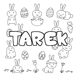 Dibujo para colorear TAREK - decorado Pascua