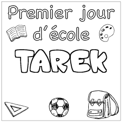 Coloración del nombre TAREK - decorado primer día de escuela