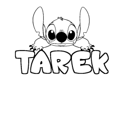 Coloración del nombre TAREK - decorado Stitch