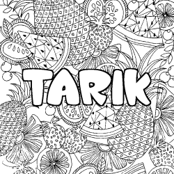 Coloración del nombre TARIK - decorado mandala de frutas