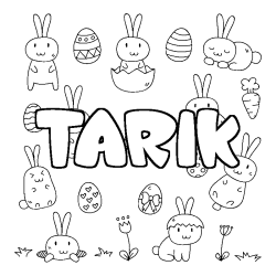 Coloración del nombre TARIK - decorado Pascua