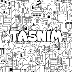 Coloración del nombre TASNIM - decorado ciudad