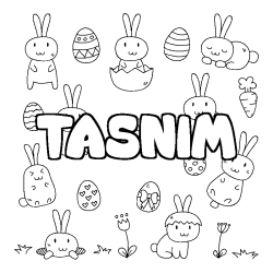 Coloración del nombre TASNIM - decorado Pascua