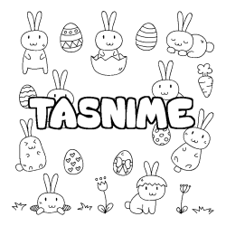 Coloración del nombre TASNIME - decorado Pascua