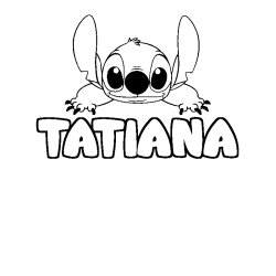 Coloración del nombre TATIANA - decorado Stitch