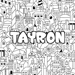 Coloración del nombre TAYRON - decorado ciudad