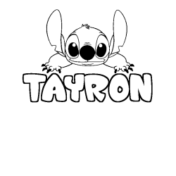 Coloración del nombre TAYRON - decorado Stitch