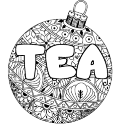 Coloración del nombre TEA - decorado bola de Navidad