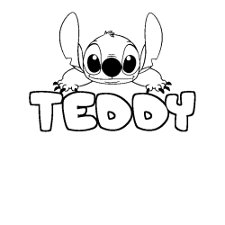 Coloración del nombre TEDDY - decorado Stitch