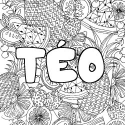 Dibujo para colorear T&Eacute;O - decorado mandala de frutas