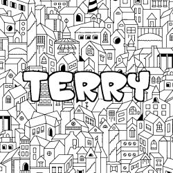 Coloración del nombre TERRY - decorado ciudad