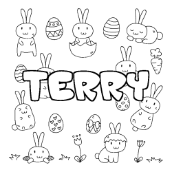 Coloración del nombre TERRY - decorado Pascua