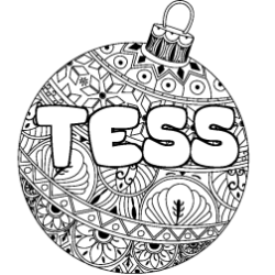 Coloración del nombre TESS - decorado bola de Navidad