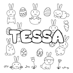 Coloración del nombre TESSA - decorado Pascua