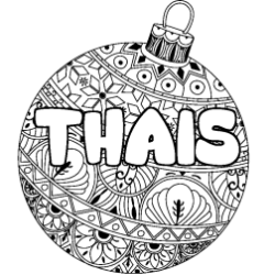 Coloración del nombre THAIS - decorado bola de Navidad