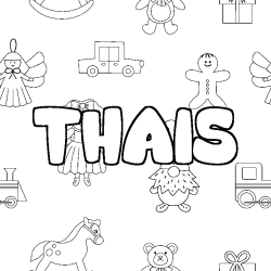 Coloración del nombre THAIS - decorado juguetes