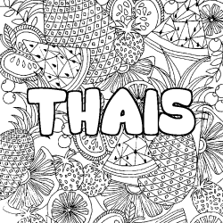 Coloración del nombre THAIS - decorado mandala de frutas