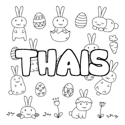 Coloración del nombre THAIS - decorado Pascua