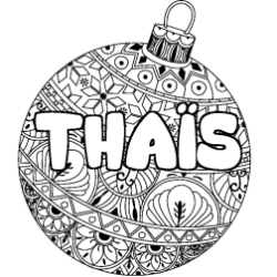 Coloración del nombre THAÏS - decorado bola de Navidad