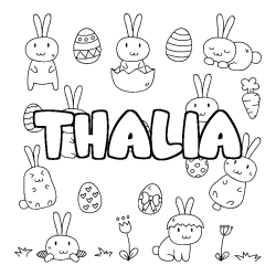 Coloración del nombre THALIA - decorado Pascua