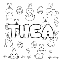 Coloración del nombre THEA - decorado Pascua