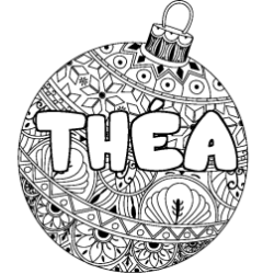 Coloración del nombre THÉA - decorado bola de Navidad