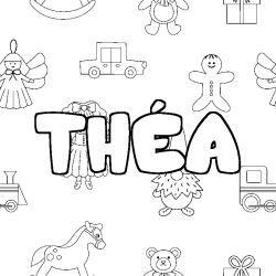 Coloración del nombre THÉA - decorado juguetes