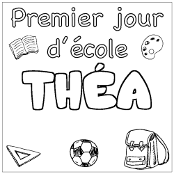 Coloración del nombre THÉA - decorado primer día de escuela