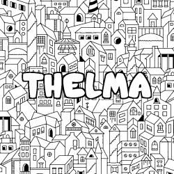 Coloración del nombre THELMA - decorado ciudad